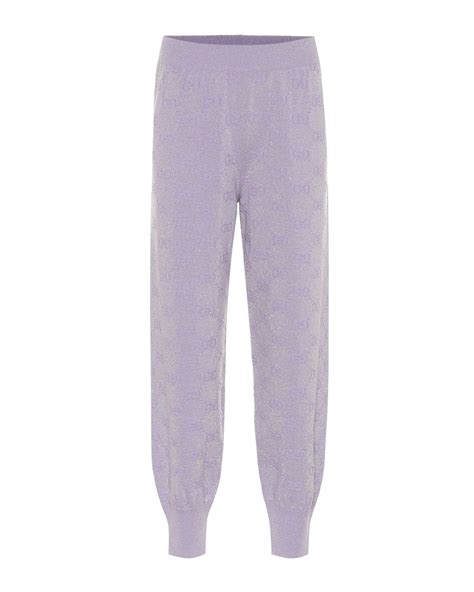 gucci purple pants|Gucci track pants women's.